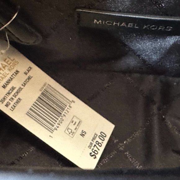 Michael Kors Manhattan Medium School Satchel Shoulder Crossbody Bag Black - Picture 9 of 12